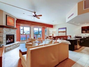 TV, fireplace, DVD player, offices - Mountain Condo | Slopeside Access + Pool (Beaver Creek)