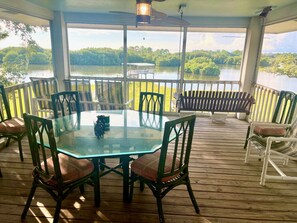 Outdoor dining - Spectacular Waterfront Property at Cloud 9! (Cedar Key)