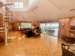 TV, DVD player, books