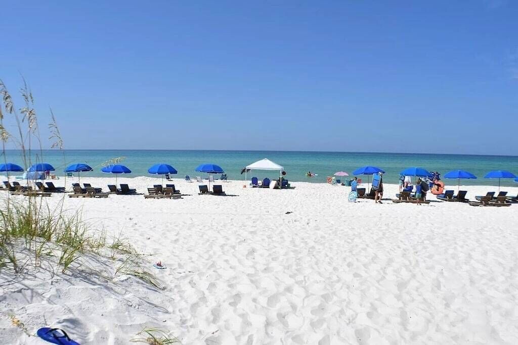 On the beach, beach towels