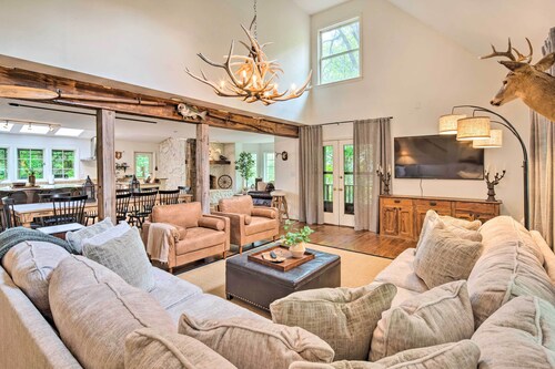 Deck w/ Fireplace: Pet-Friendly Lake Lure Retreat