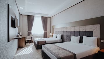 Classic-Vierbettzimmer | Bettwäsche aus ägyptischer Baumwolle, hochwertige Bettwaren