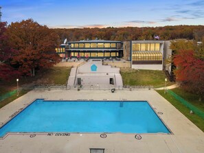 Indoor pool, seasonal outdoor pool, pool umbrellas, pool loungers - Mountain Laurel Resort (White Haven)