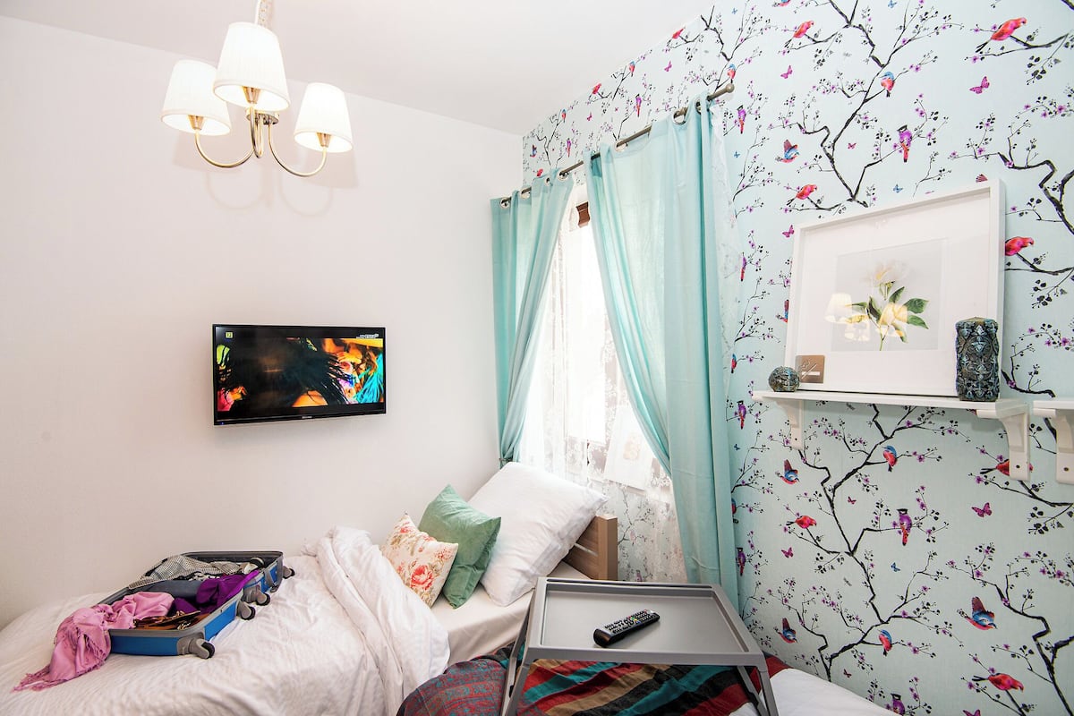 Design Room | Individually decorated, desk, iron/ironing board, travel cot