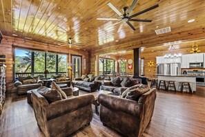 Smart TV, fireplace, video games