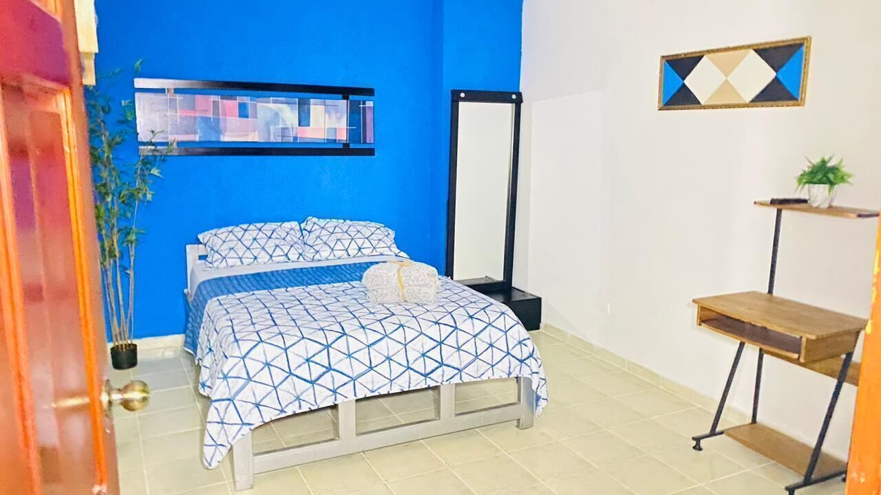 Desk, laptop workspace, free WiFi, bed sheets