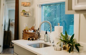 Family Cottage | Private kitchen | Shared fridge, microwave, coffee/tea maker, electric kettle - The Hideaway Hull Bay (St. Thomas)