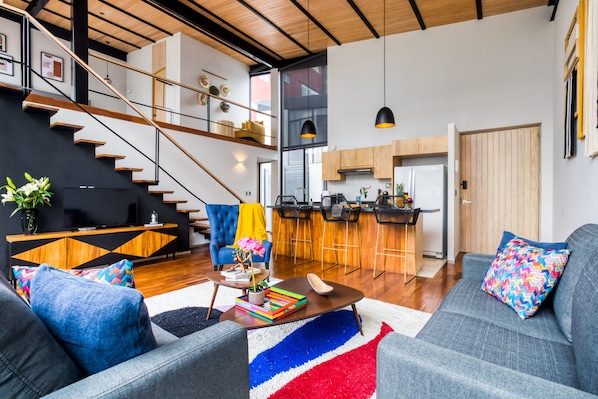 Luxury Penthouse with Terrace | Living area | LED TV