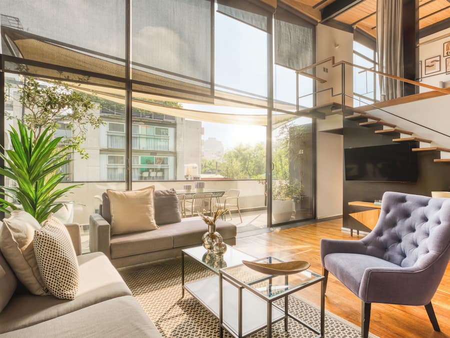Luxury Penthouse with Terrace | Opholdsområde | LED-tv