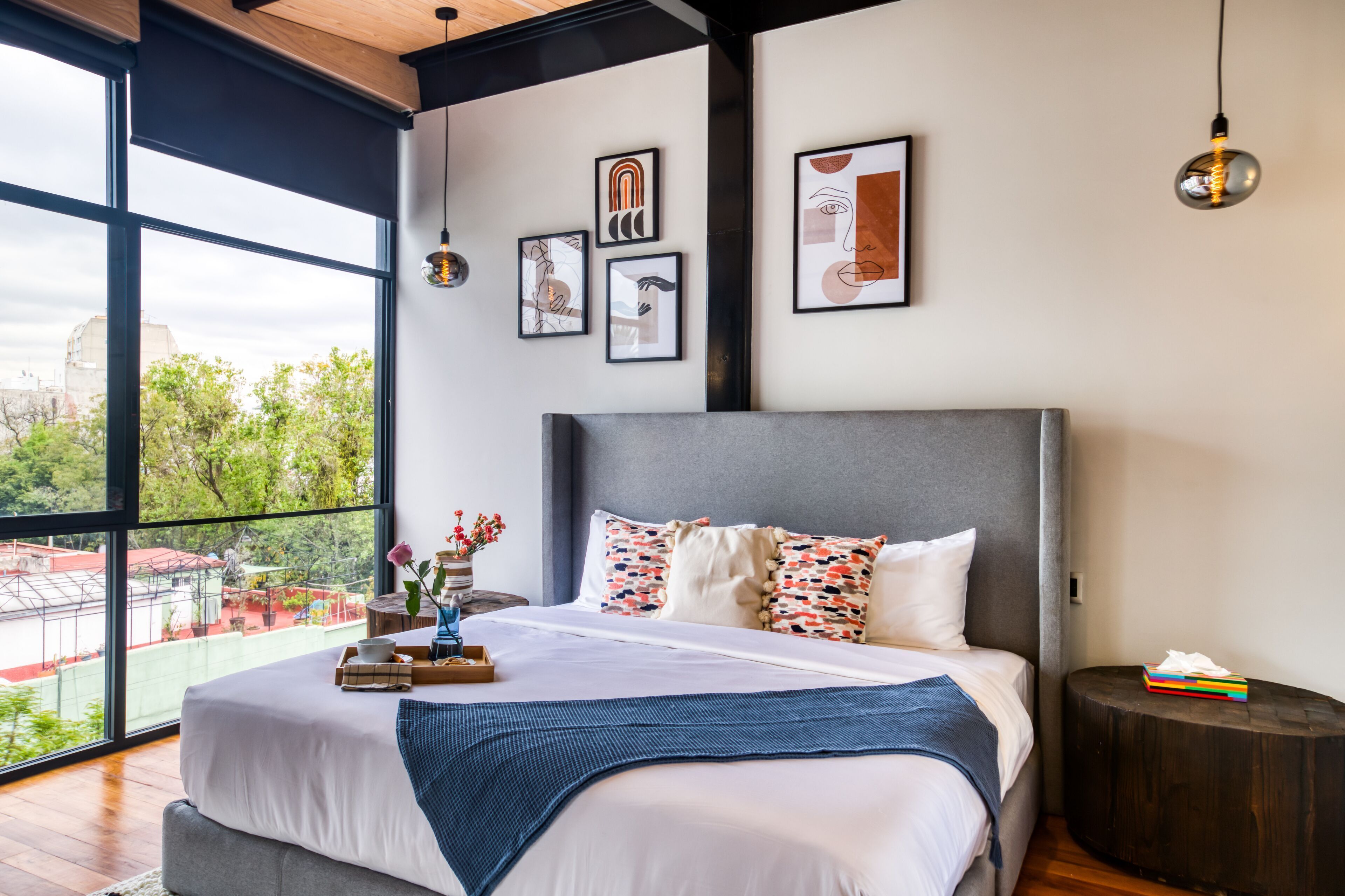 Individually decorated, laptop workspace, blackout curtains, free WiFi
