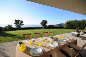 Outdoor dining - Villa 257 Modern Villa w/ Covered Pool and SeaView (Caminha)