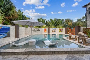 Outdoor pool, a heated pool