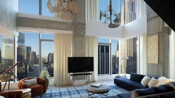 Smart TV 55-inci dengan saluran TV digital, TV, dan Netflix