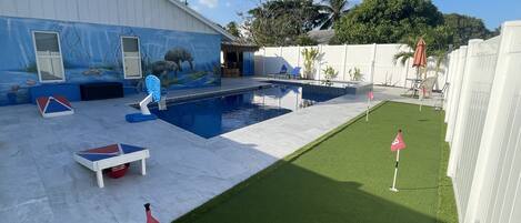 Outdoor pool, a heated pool