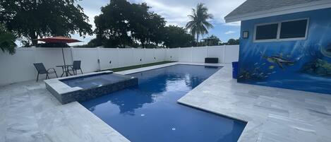 屋外プール、温水プール