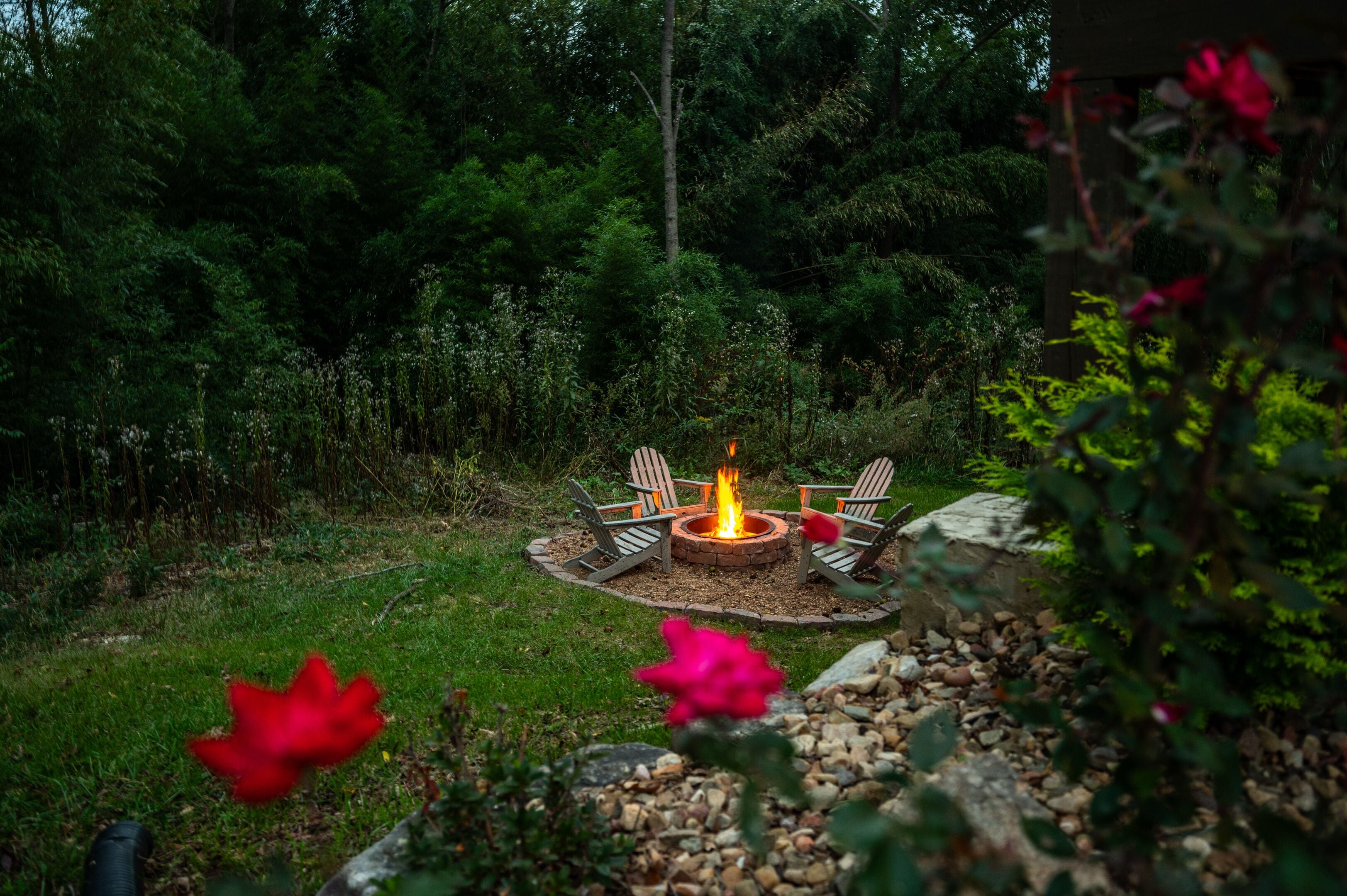 Roast a marshmallow or hot dog and visit with friends!