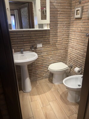 Dusche, Haartrockner, Bidet, Handtücher