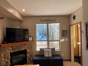 Fernseher, Kamin, Bücher