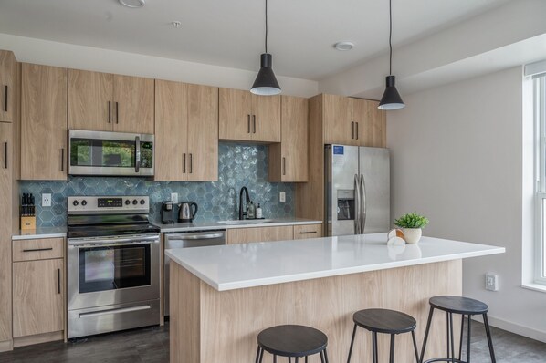 Family Apartment, 2 Bedrooms, Non Smoking, Balcony (Self Check-in with Virtual Front Desk) | Private kitchen | Full-sized fridge, oven, stovetop, dishwasher