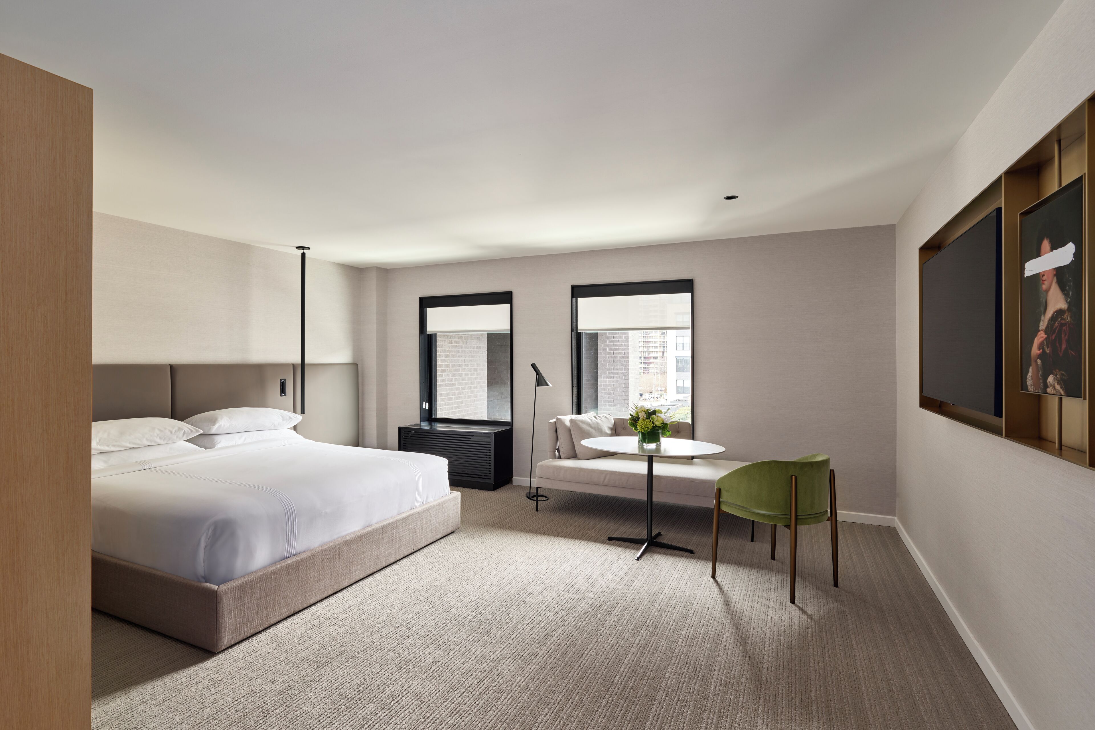 Premium Room, 1 King Bed, Mobility Accessible, Bathtub | Frette Italian sheets, premium bedding, down comforters
