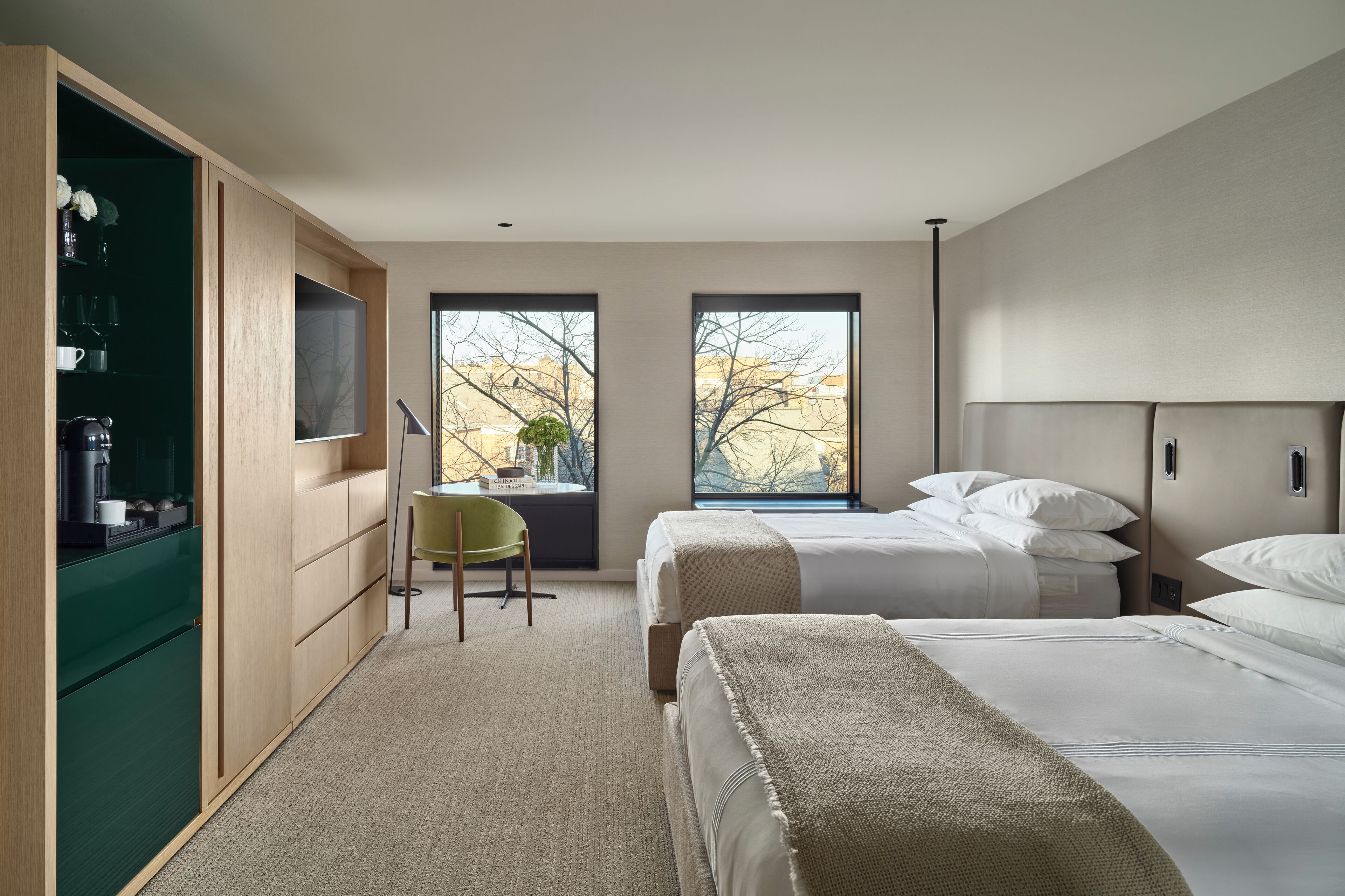 Premium Room, 2 Queen Beds, Mobility Accessible, Bathtub | Frette Italian sheets, premium bedding, down comforters