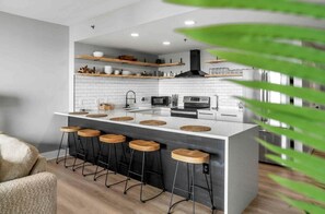 Fridge, microwave, oven, stovetop - Breathtaking Ocean View 3 BDRM + Bunk Room 3 Bath Under Complete Reno Open 1/1 (Panama City Beach)