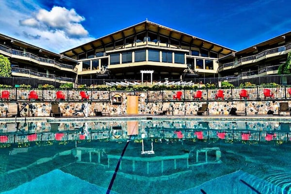 Key card access to the outdoor pool at the Lakeview hotel.