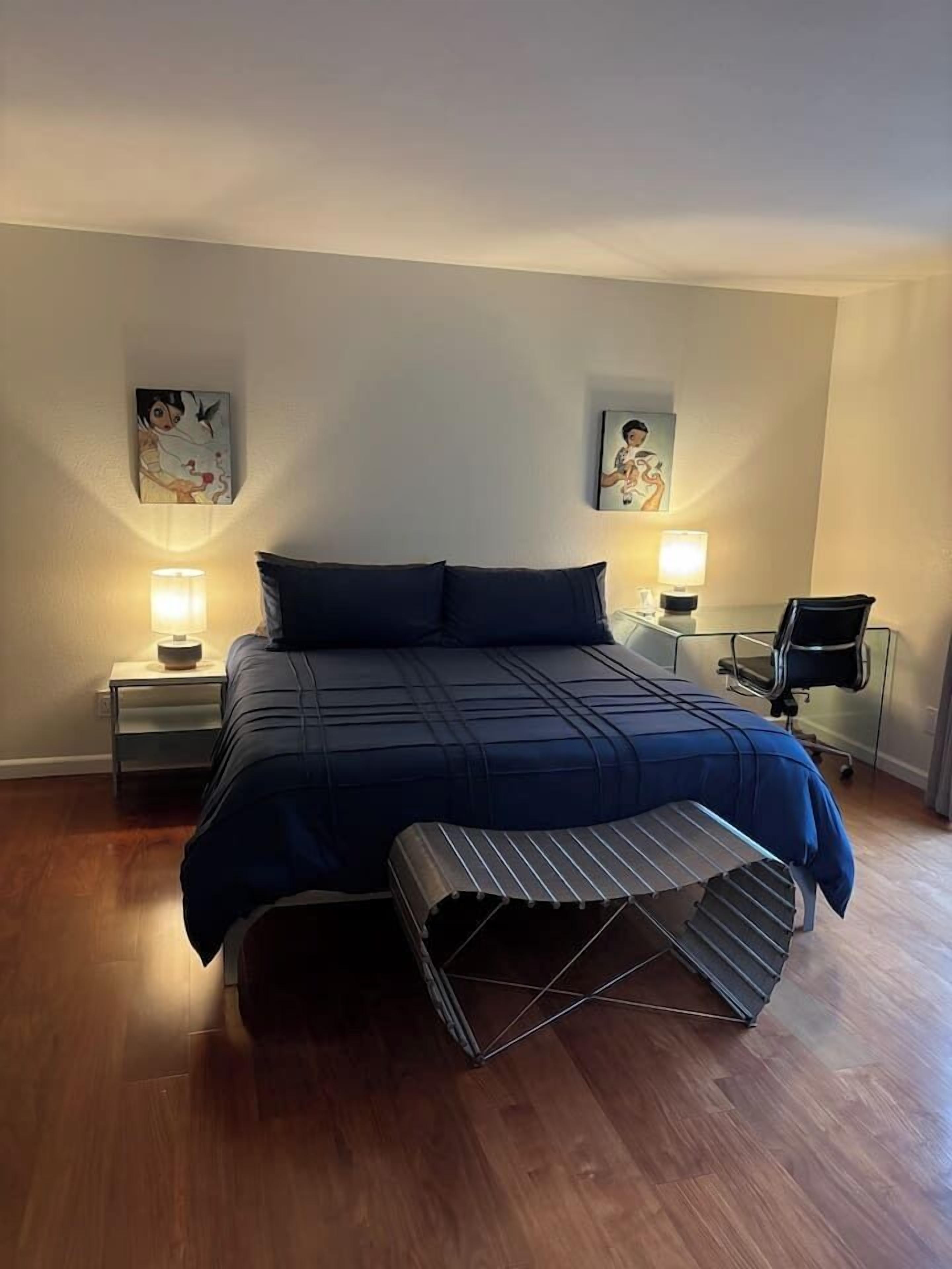 Desk, iron/ironing board, travel crib, free WiFi