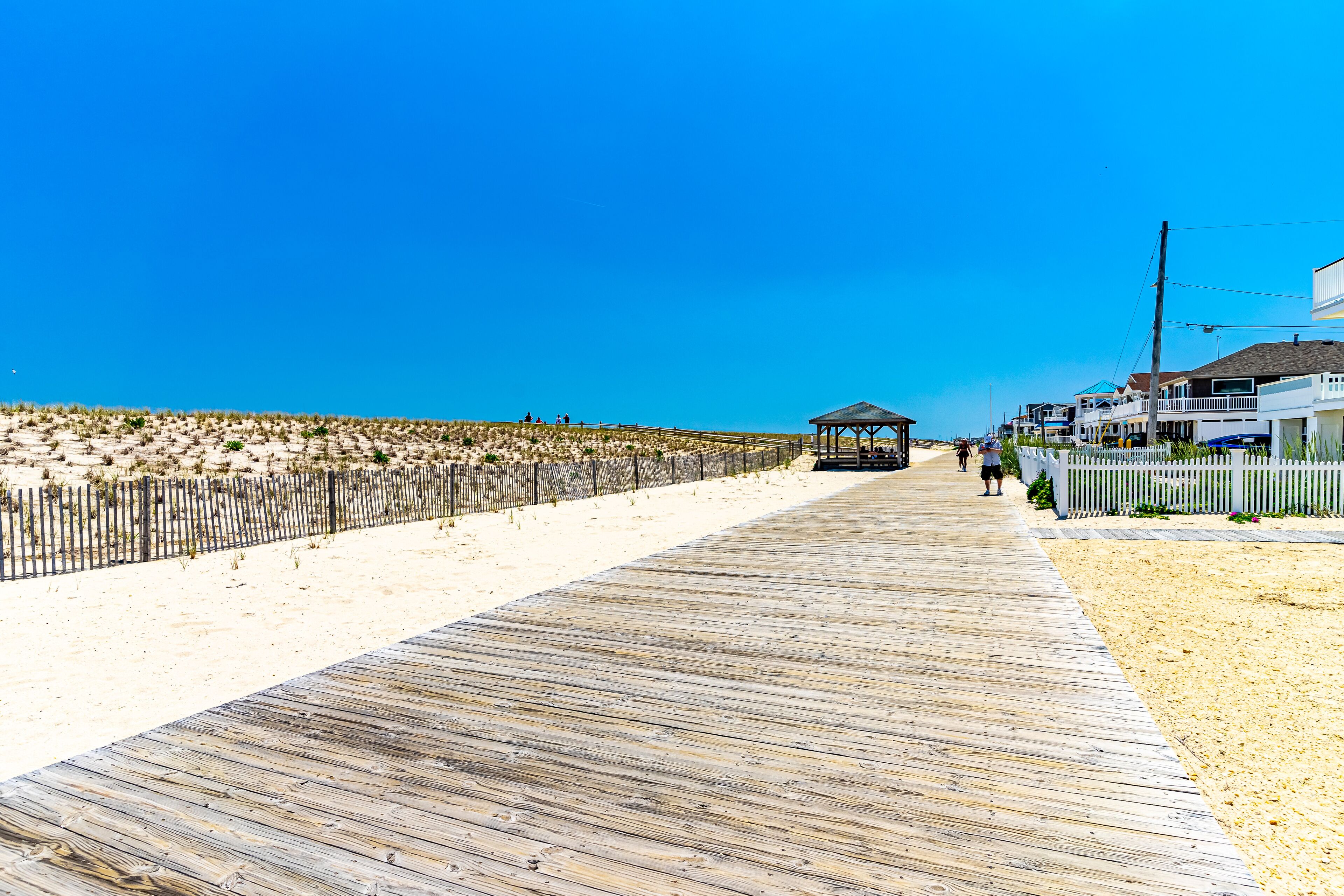 On the beach, sun-loungers, beach towels