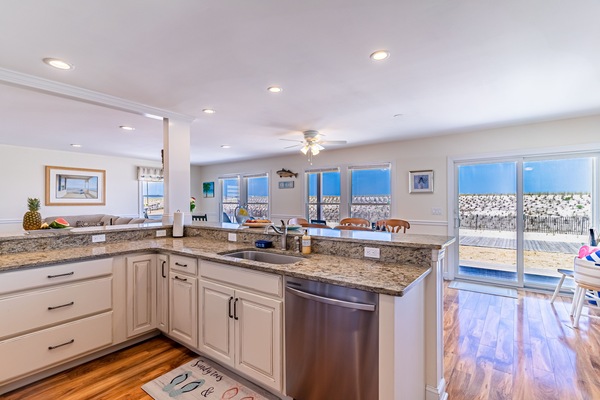 Modern kitchen with all necessities. 
**Important note: NO OCEAN VIEWS