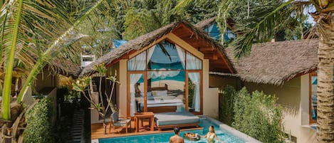 Sand Beachfront Pool Villa | Premium bedding, minibar, in-room safe, individually decorated