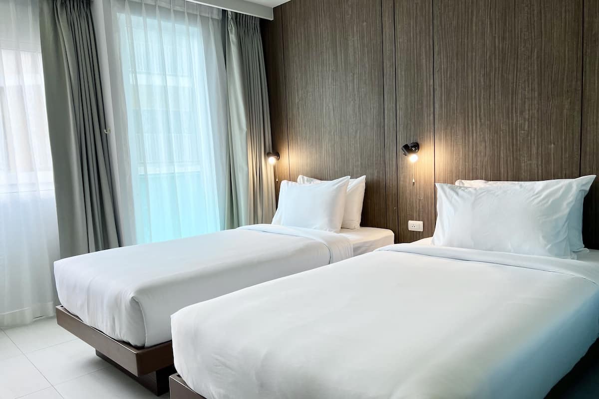 In-room safe, desk, laptop workspace, blackout drapes