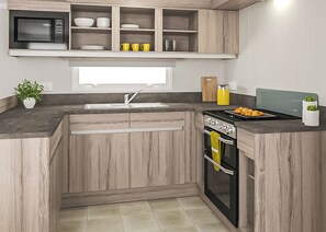 Fridge, oven, stovetop, toaster