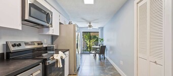 Cocoa Beach Retreat Steps from Sand w Private Backyard & Hammock