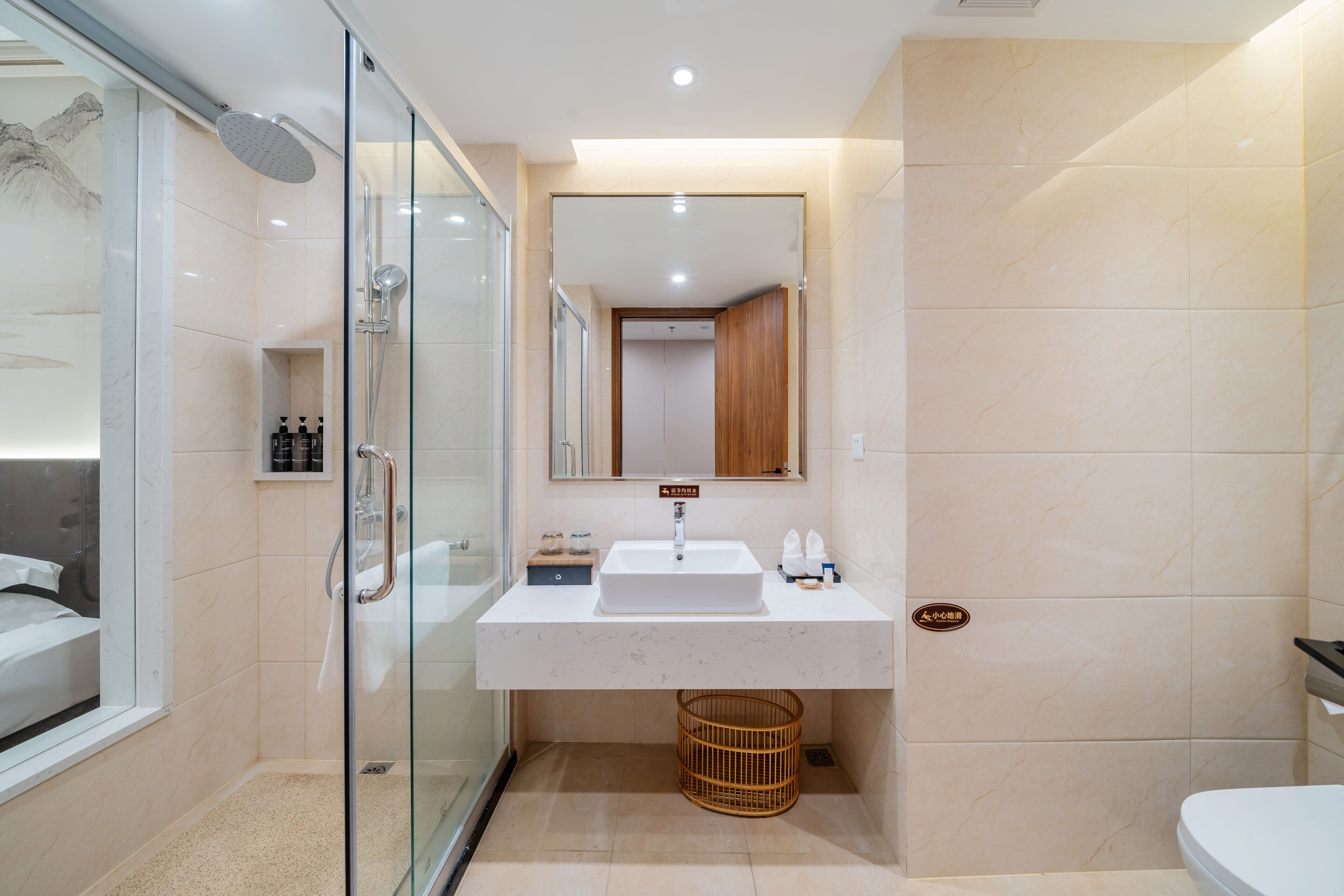 Family Room | Bathroom | Shower, hair dryer, bathrobes, slippers