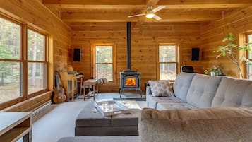 Fireplace, DVD player, stereo
