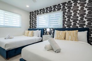 4 bedrooms, desk, iron/ironing board, travel crib