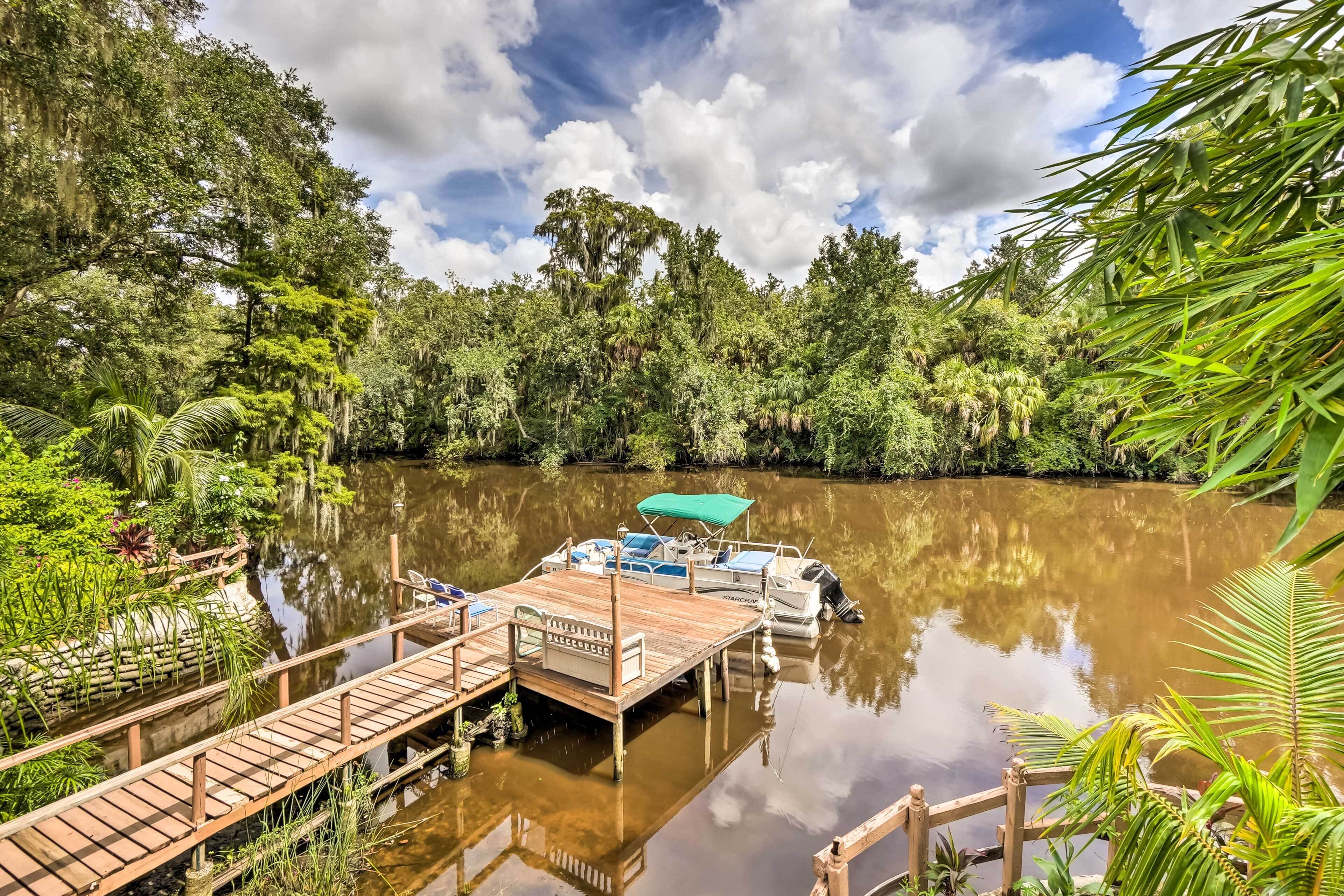 Lush Riverfront Escape w/ Private Boat Dock!