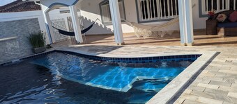 Very spacious and comfortable home with large pool, only 190 meter to the beach.