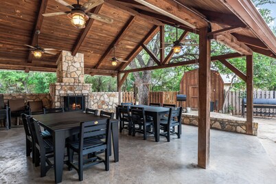 Directly ON THE Frio river, with a private pool and room for up to 37!