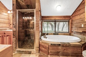 Combined shower/tub, jetted tub, toilet paper