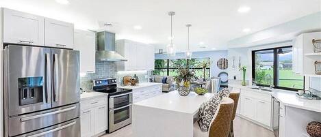 Microwave, dishwasher, coffee/tea maker, ice maker