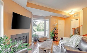 TV, fireplace, offices