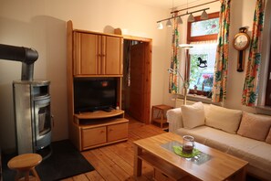 Smart TV, fireplace, DVD player