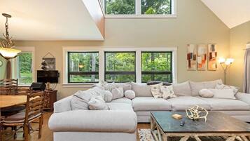 Smart TV, fireplace, video games, books