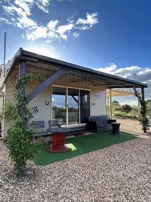 Terrace/patio - Tiny Home on a Hill overlooking  the sheep and the dam! (Argyle)