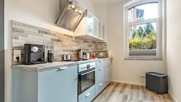 Fridge, oven, stovetop, dishwasher