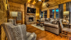 Living room - Wolf Branch Retreat by Escape to Blue Ridge (Cherry Log)