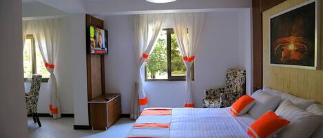 Minibar, in-room safe, desk, laptop workspace