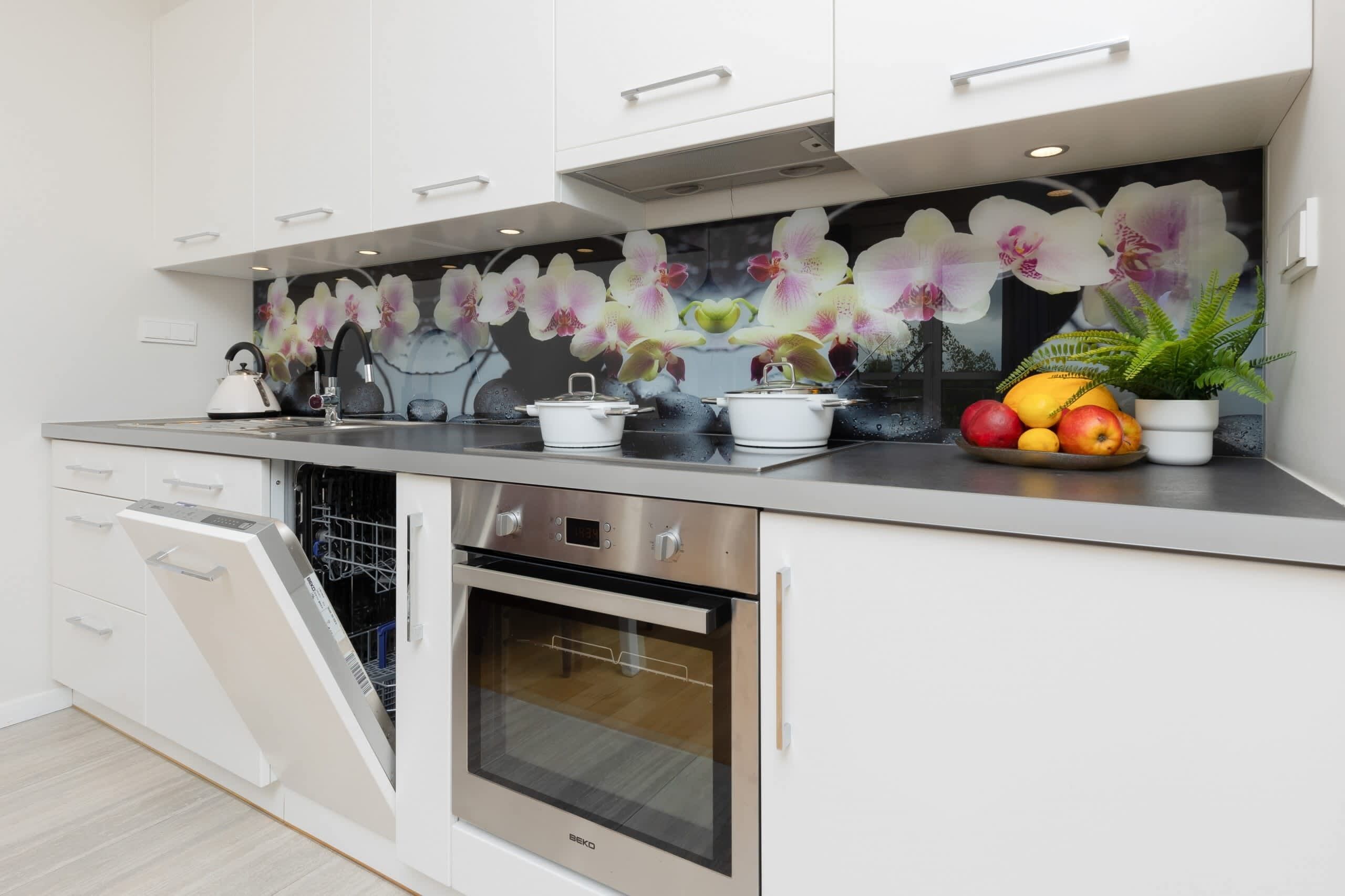 Refrigerador, horno, parrilla de estufa y lavavajillas 
